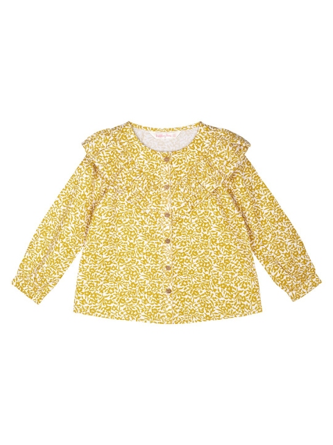 

Budding Bees Girls Mustard Yellow & White Floral Regular Top