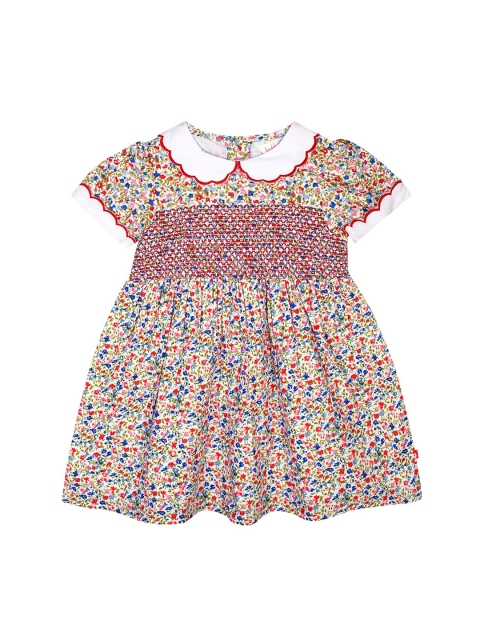 

Budding Bees Girls Multicoloured Floral A-Line Smocked A-Line Dress, Multi