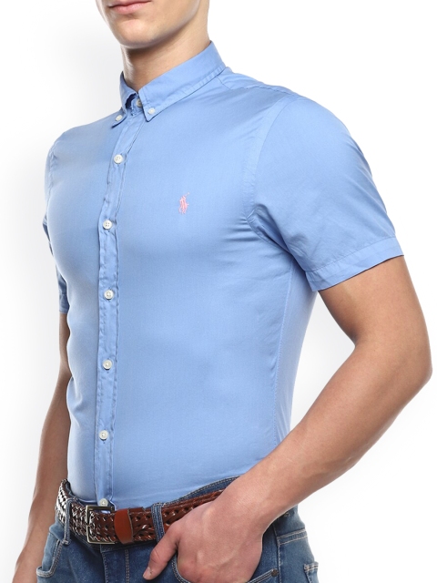 

Polo Ralph Lauren Men Blue Opaque Casual Cotton Shirt