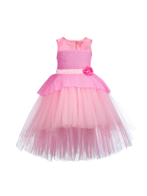 

Toy Balloon Girls kids Pink Net Maxi Dress