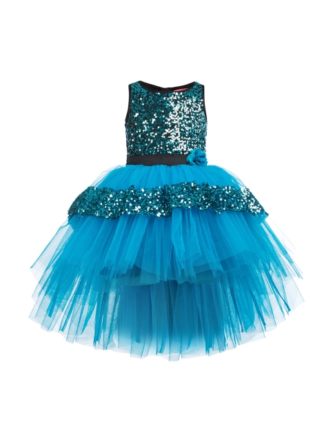 

Toy Balloon kids Blue Net Sequins Embellished Fit & Flare Party Dress