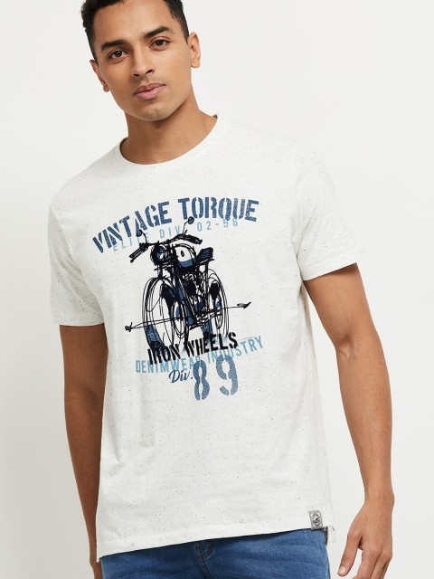 

max Men Off White Graphic Printed T-shirt