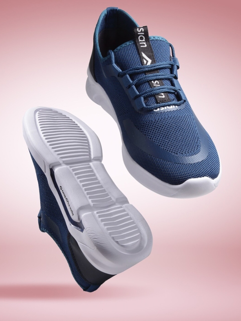 

ASIAN Men Teal Blue Mesh Running Non-Marking Shoes