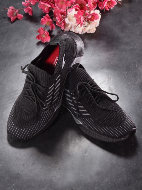 

ASIAN Men Black Mesh Running Non-Marking Shoes