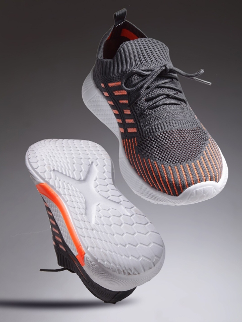 

ASIAN Men Grey Mesh Running Non-Marking Shoes