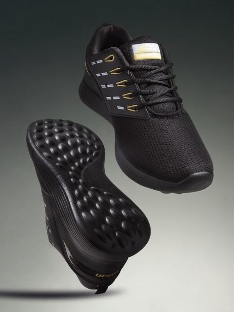 

ASIAN Men Black Mesh Running Non-Marking Shoes
