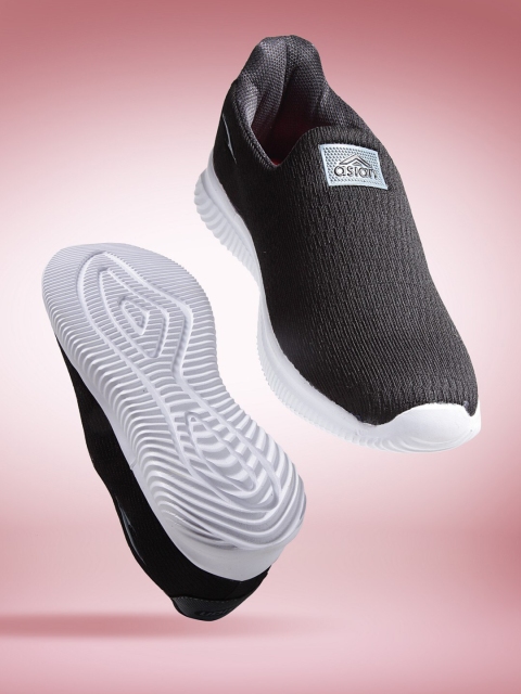 

ASIAN Men Black & White Mesh Running Non-Marking Shoes