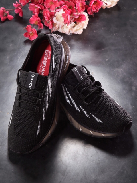 

ASIAN Men Black Mesh Running Non-Marking Shoes