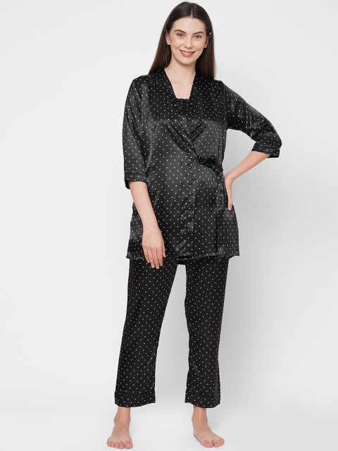 

Sweet Dreams Women Black & White Printed Night suit