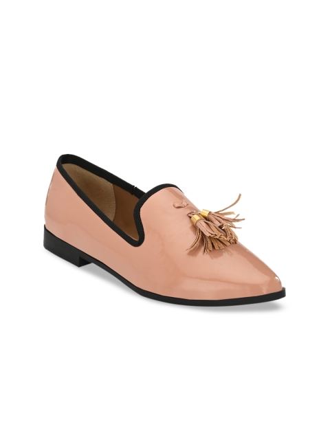 

Zebba Women Peach-Coloured PU Tasseled Loafers