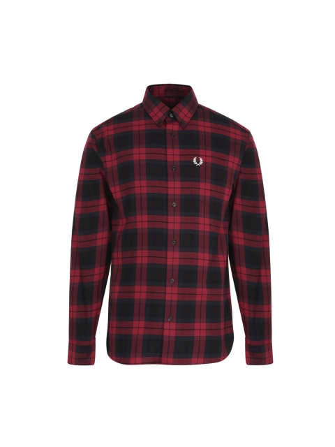 

Fred Perry Men Red Checked Button-Down Collar Casual Shirt