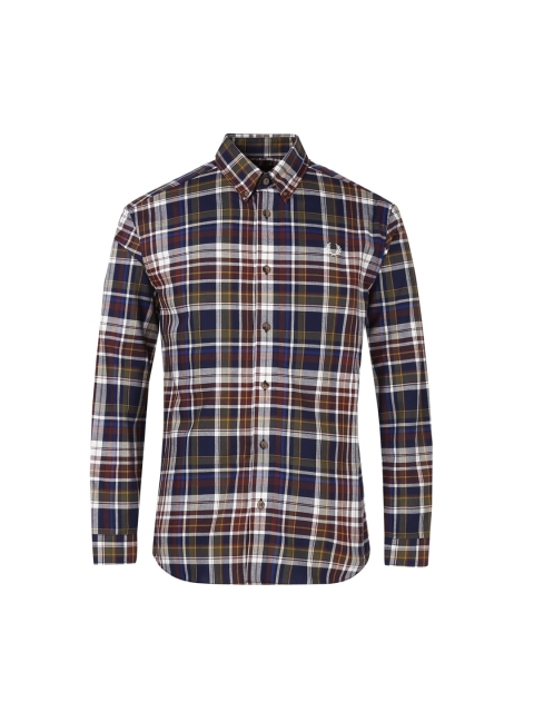 

Fred Perry Men Navy Blue Checked Casual Shirt