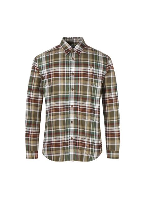 

Fred Perry Men Olive Green Tartan Checked Casual Shirt