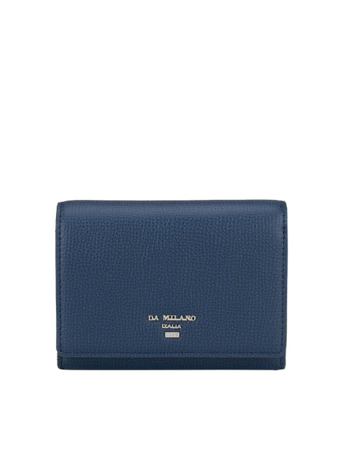 

Da Milano Women Blue Textured Leather Envelope Wallet