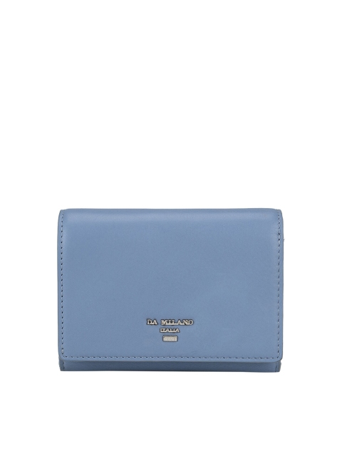 

Da Milano Women Blue Solid Leather Two Fold Wallet