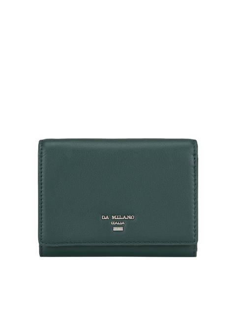 

Da Milano Women Green Textured Leather Two Fold Wallet