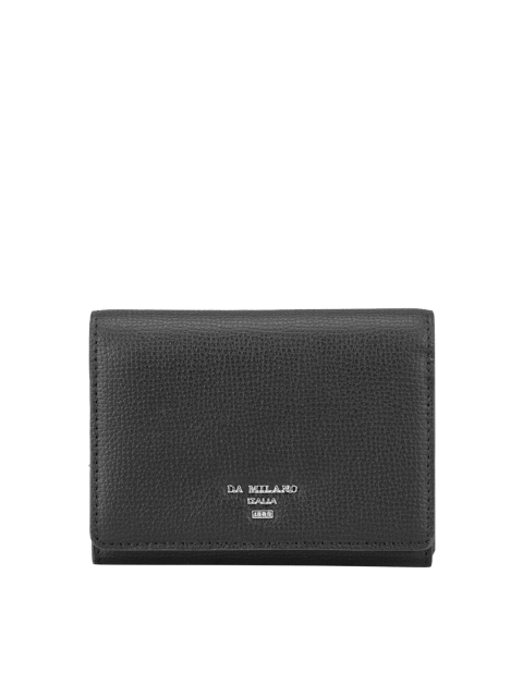 

Da Milano Women Black Textured Leather Envelope