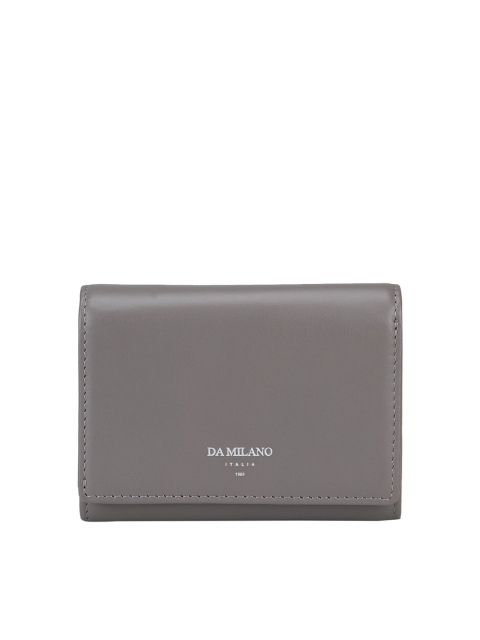 

Da Milano Women Grey Solid Leather Two Fold Wallet
