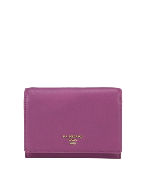 

Da Milano Women Purple Textured Leather Two Fold Wallet