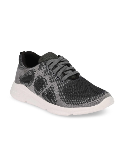 

Ferraiolo Men Grey & Black Woven Designed Lace-Up Sneakers