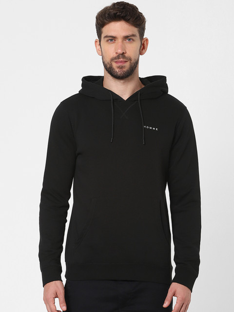 

SELECTED Men Black Hooded Sweatshirt