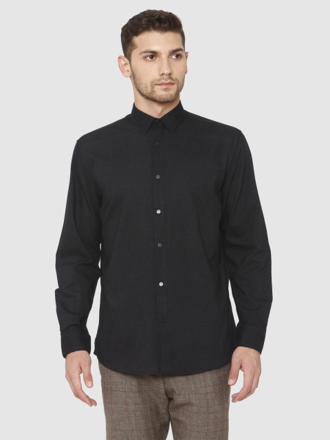 

SELECTED Men Black Opaque Organic Cotton Casual Shirt
