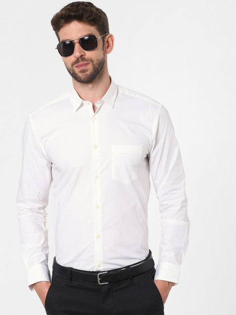

SELECTED Men White Opaque Casual Shirt