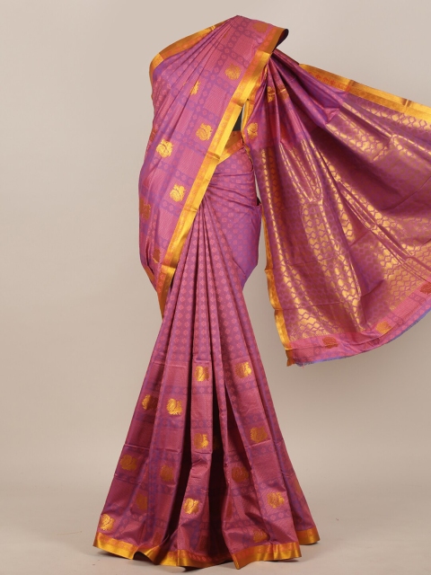 

Pothys Pink & Gold-Toned Woven Design Art Silk Saree