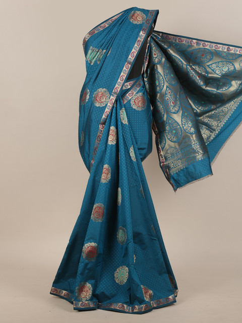 

Pothys Blue & Maroon Ethnic Motifs Zari Art Silk Saree