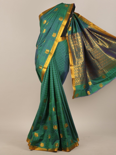 

Pothys Green & Golden Woven Design Art Silk Saree