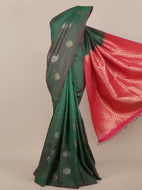 

Pothys Green & Red Floral Art Silk Saree