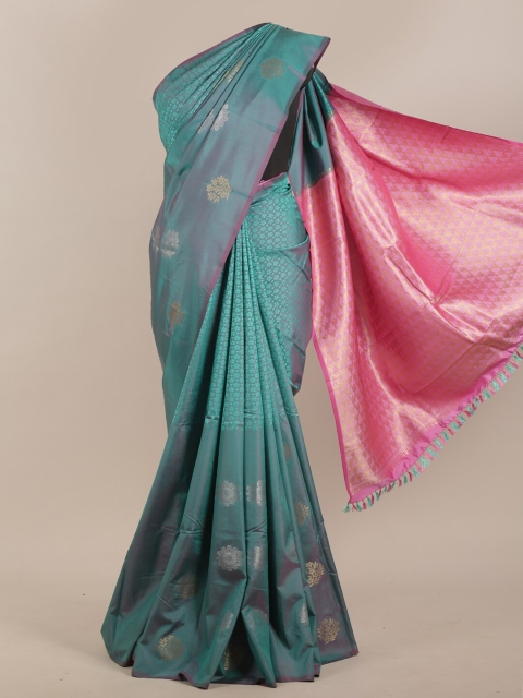 

Pothys Green & Pink Floral Zari Art Silk Saree