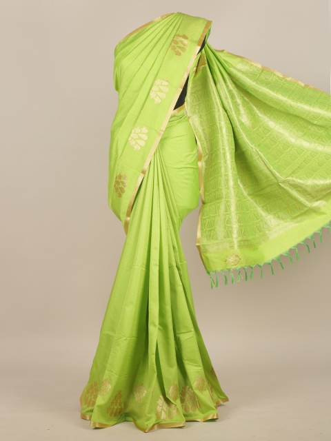 

Pothys Green & Gold-Toned Woven Design Zari Art Silk Saree