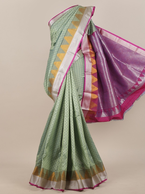 

Pothys Green & Pink Ethnic Motifs Zari Art Silk Saree