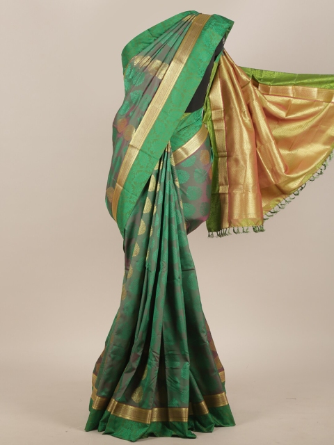 

Pothys Green & Golden Woven Design Art Silk Saree