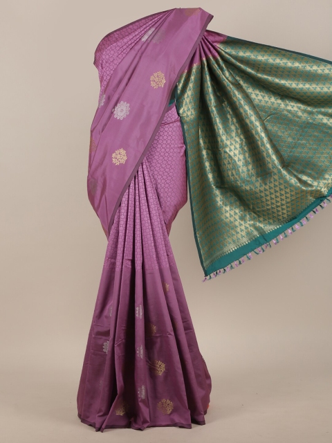 

Pothys Lavender & Gold-Toned Ethnic Motifs Zari Art Silk Saree