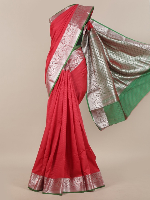

Pothys Pink & Green Woven Design Zari Art Silk Saree