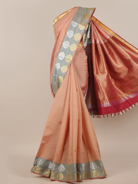 

Pothys Coral & Maroon Woven Design Zari Art Silk Saree