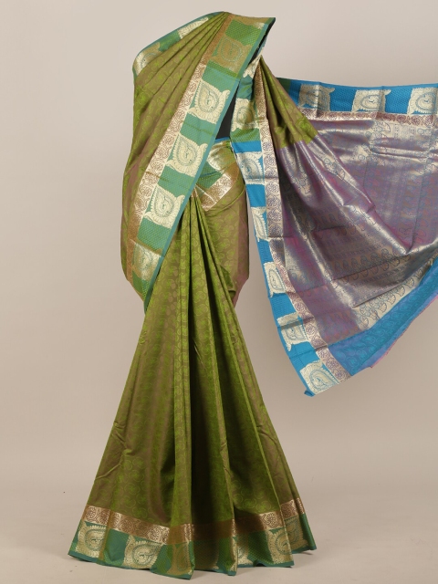

Pothys Green & Gold-Toned Ethnic Motifs Zari Art Silk Saree
