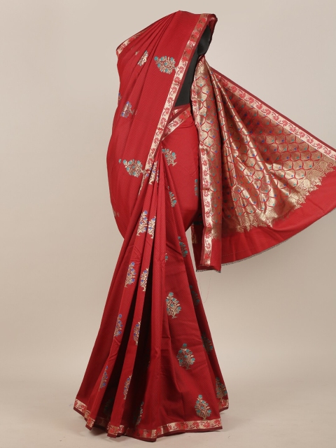 

Pothys Red & Blue Woven Design Zari Art Silk Saree