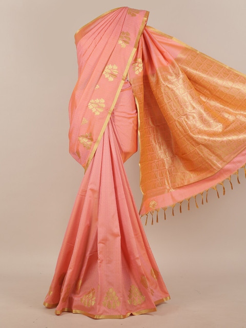 

Pothys Peach-Coloured & Golden Woven Design Art Silk Saree
