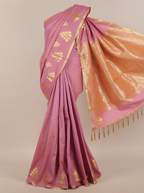 

Pothys Pink & Gold-Toned Zari Art Silk Saree