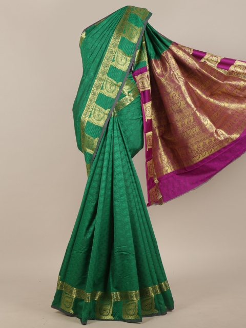 

Pothys Green & Magenta Floral Art Silk Saree