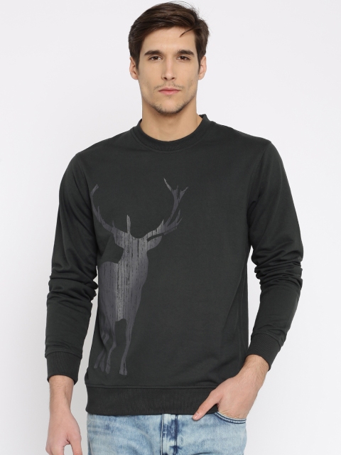 

Wildcraft Men Charcoal Grey Printed Pullover Sweatshirt Stag