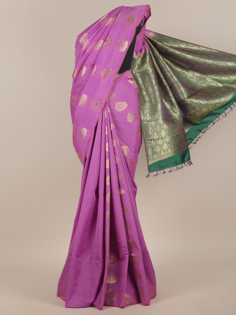 

Pothys Lavender & Green Ethnic Motifs Zari Art Silk Saree