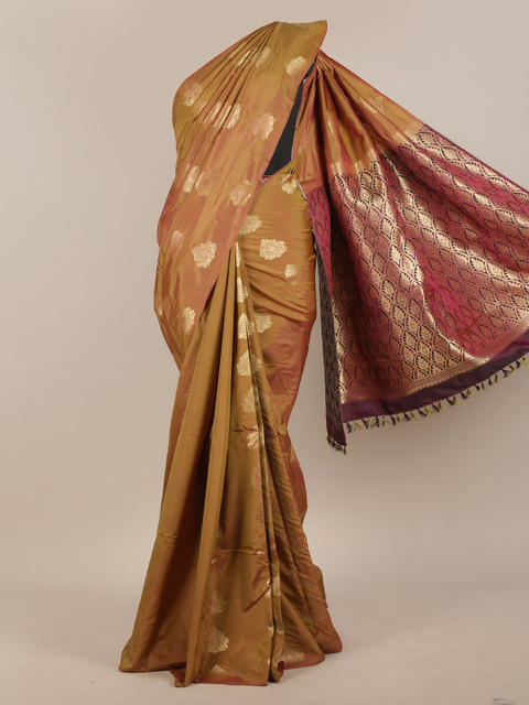 

Pothys Brown & Magenta Ethnic Motifs Art Silk Saree
