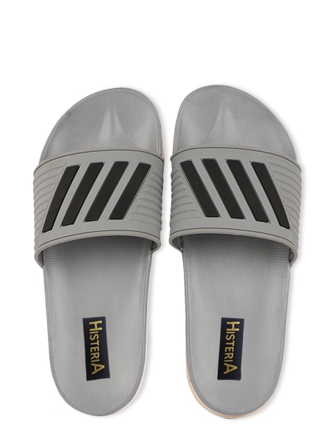 

Histeria Men Grey & Black Printed Rubber Sliders