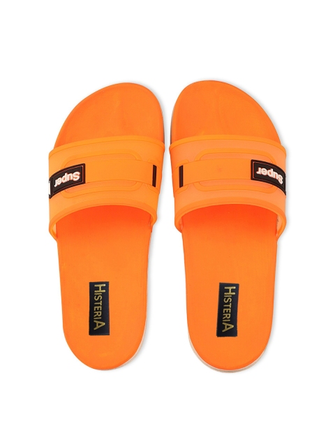 

Histeria Men Orange & Black Printed Rubber Sliders