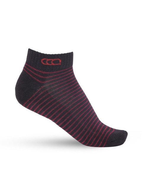 

Ajile by Pantaloons Men Maroon & Black Striped Ankle-Length Socks