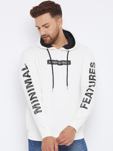 

98 Degree North Men White Typography Printed Sweatshirt